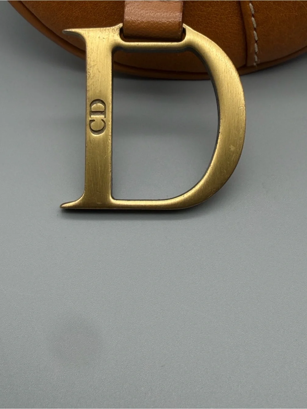 Dior Vintage Saddle Belt Bag Tan Leather Saddle Belt Bag with Gold D Charm